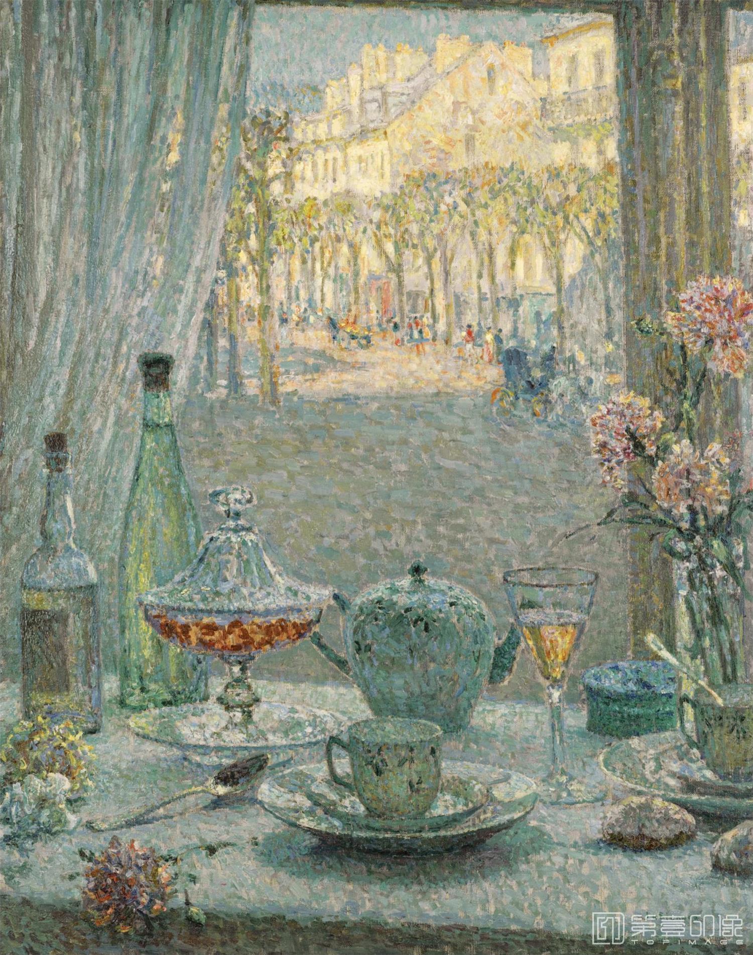 油画-LATABLEPRESDELAFENETRE,REFLETS